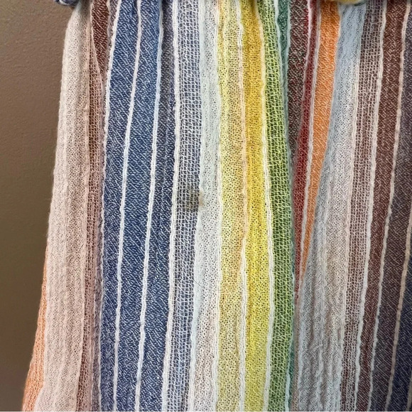SAYLOR Alma Rainbow Ruffle Mini Dress Multicolor Stripes Medium Colorful Beachy - Picture 6 of 6